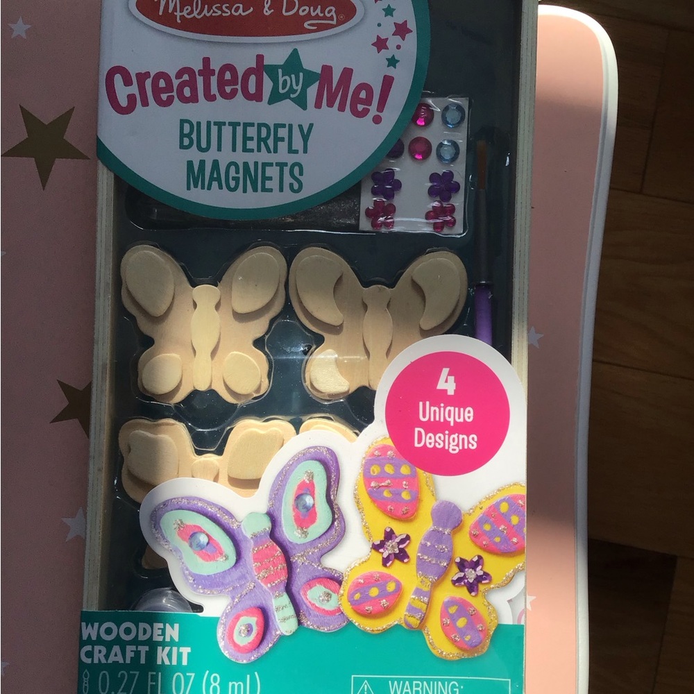 Melissa & Doug Created by Me! Butterfly Magnets Craft Kit - Purple, Pink, Yellow